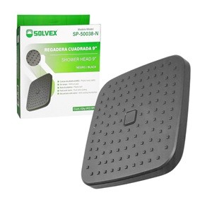0.4-Regadera ABS De Boton 9  Negro Mate