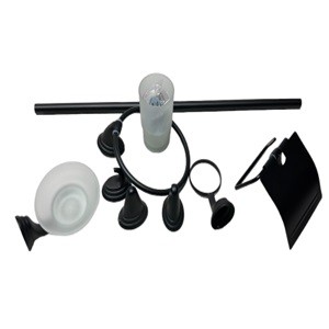 0.5- Juego de Accesorios Para Baño NEGRO MATE